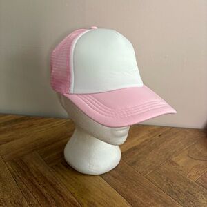Pink and White Mesh Cap Womens Classic Trucker SnapBack Hat